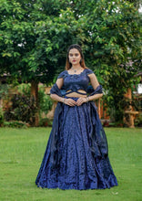 Cinderella blue sequins readymade Lehenga (matching men’s kurta available)