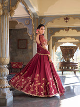Rangoli silk cerise lehenga