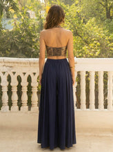 Navy blue palazzo waistcoat co ords