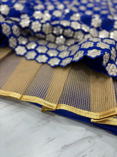 Royal blue foil mirror work Lehenga