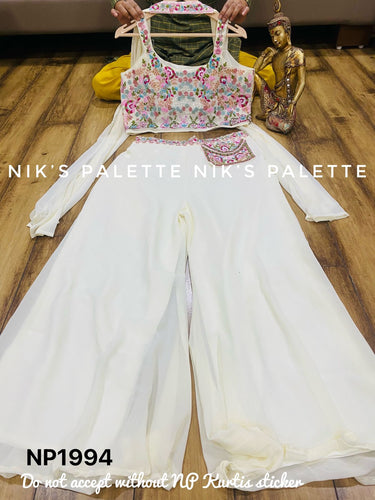 Niks collection - off white palazzo and crop top (Copy)