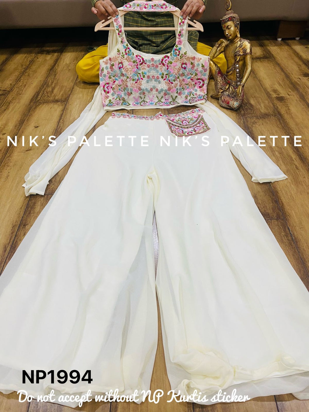Niks collection - off white palazzo and crop top (Copy)