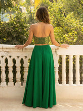 Green palazzo waistcoat co ords