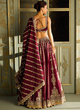 Maroon and gold Kasturi silk Lehenga