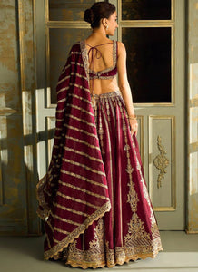 Maroon and gold Kasturi silk Lehenga