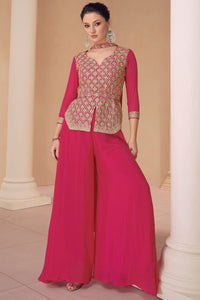 Janisha readymade - rani pink embroidered palazzo