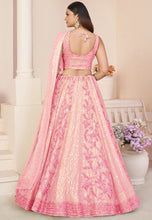 Pink georgette floral and sequins Lehenga