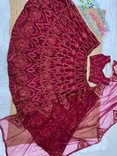 Red glitter soft net Lehenga