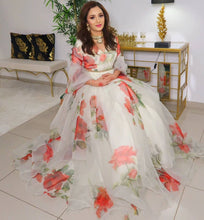 White floral printed readymade Lehenga