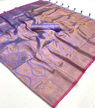 Lavender savoy two toned silk saree