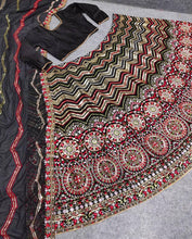 Black and colourful Lehenga