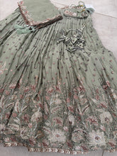 Sage green georgette thread and sequins Lehenga