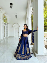 Flowy chinon blue lehenga