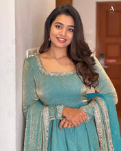 Sea Green fendy silk gown