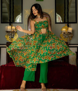 Green digital printed stylish palazzo