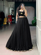 Black lotus handwork readymade lehenga with jacket