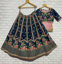 Dusty dark green Lehenga - readymade (UK 10-14)