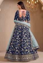 Blue art silk Lehenga
