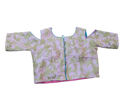 Pink cold shoulder blouse