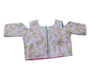 Pink cold shoulder blouse