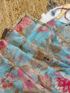 Celebrity inspired silk mirror work saree - lots of colour options