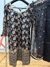 Black and gold banarasi silk salwaar kameez