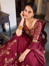 Rangoli silk cerise lehenga