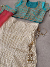 White and aqua lehenga