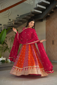 Two coloured panelled anarkali