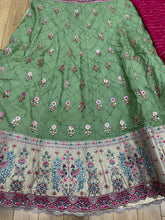 Green viscose Lehenga with gorgeous contrasting blouse