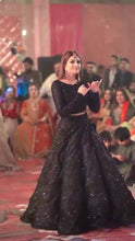 Black velvet sequinned Lehenga