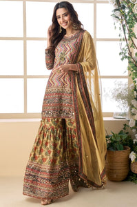 Crepe silk embroidered palazzo set