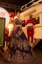 Deep violet Kasturi silk lehenga
