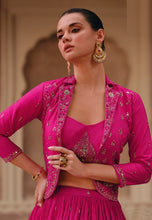 Janisha readymade - hot pink Indo western style Lehenga
