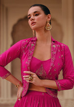 Janisha readymade - hot pink Indo western style Lehenga