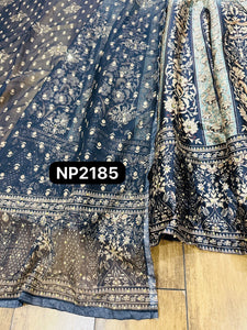 Niks - grey and blue silk gown