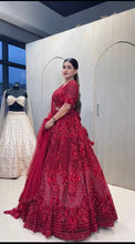 Maroon sequinned partywear Lehenga