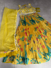 Yellow floral pearl embroidered Lehenga