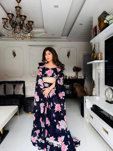Perfect for teens - floral long sleeves lehenga (other colours too!)
