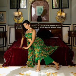 Green digital printed stylish palazzo