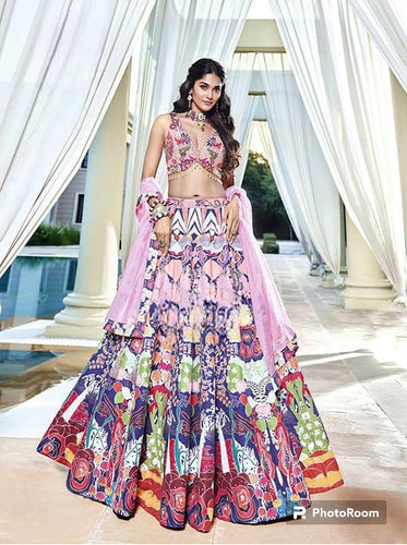 Boutique collection -  trendiest colourful and Bold printed Lehenga