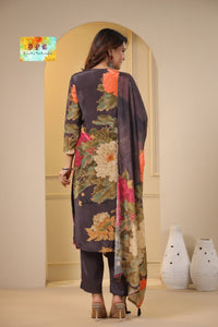 DPC - crepe floral straight salwaar kameez