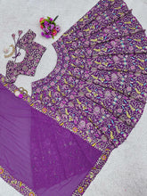 Purple floral embellished Lehenga