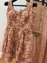 Peach floral frock style sharara