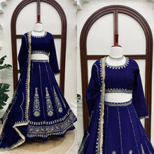 Flowy chinon blue lehenga