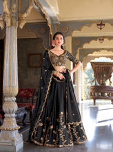 Rangoli silk black lehenga