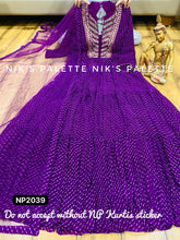 Niks collection - purple geogette crush bandhani anarkali with flair
