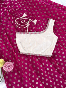 Kids pink polka zari Indo western Lehenga (1 month - 6 years)