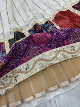 Elegant white and purple Chaniya Choli (long sleeves + tall option)