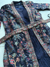 Navy blue gown with jacket and belt